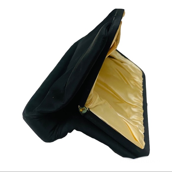 Vintage Black Clutch with Gold Clasp 1950’s - Picture 12 of 14